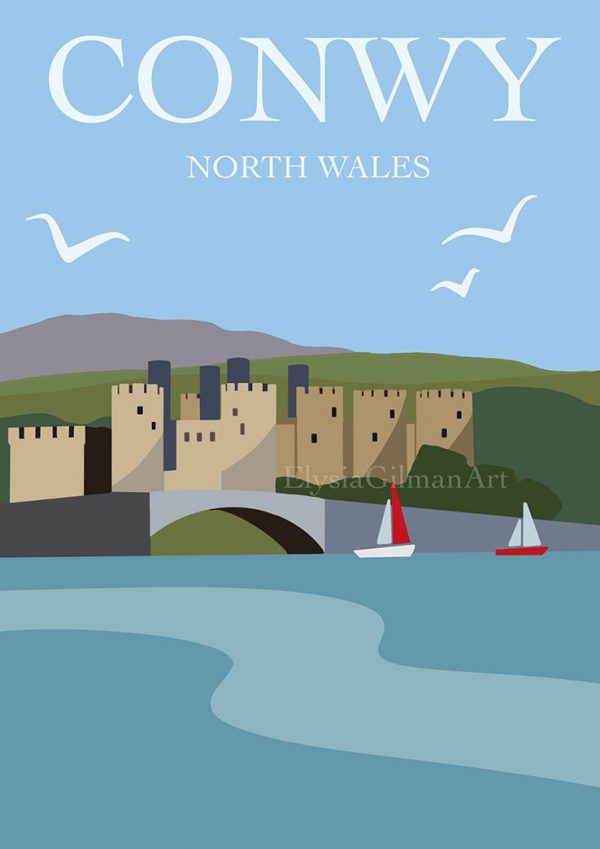 Artwork of Conwy Castle