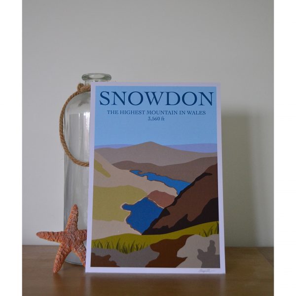 An art print of the highest mountain in Wales, Snowdon