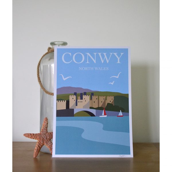 Often called The Walled Town, this print is of Conwy Castle, North Wales