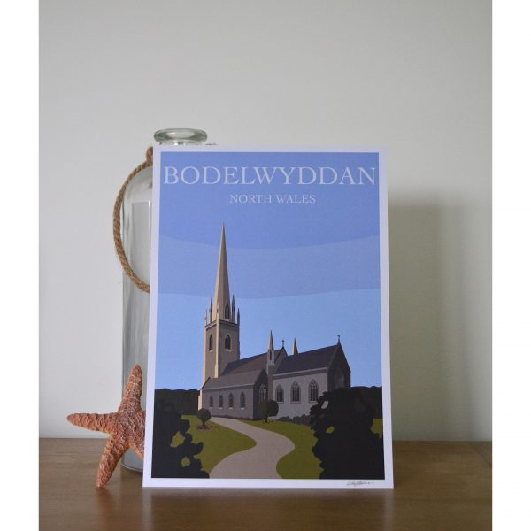 An art print of The Marble Church in Bodelwyddan, North Wales