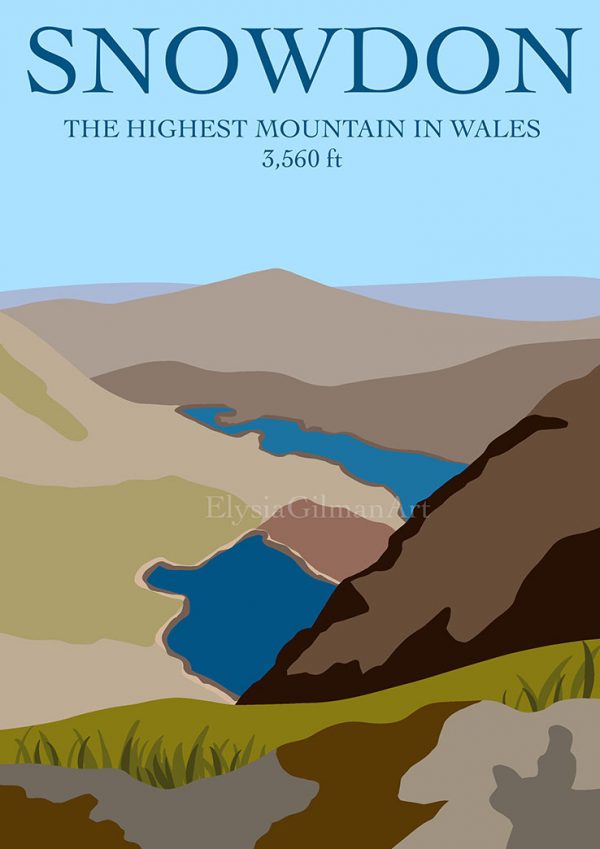 Artwork of the highest mountain in Wales
