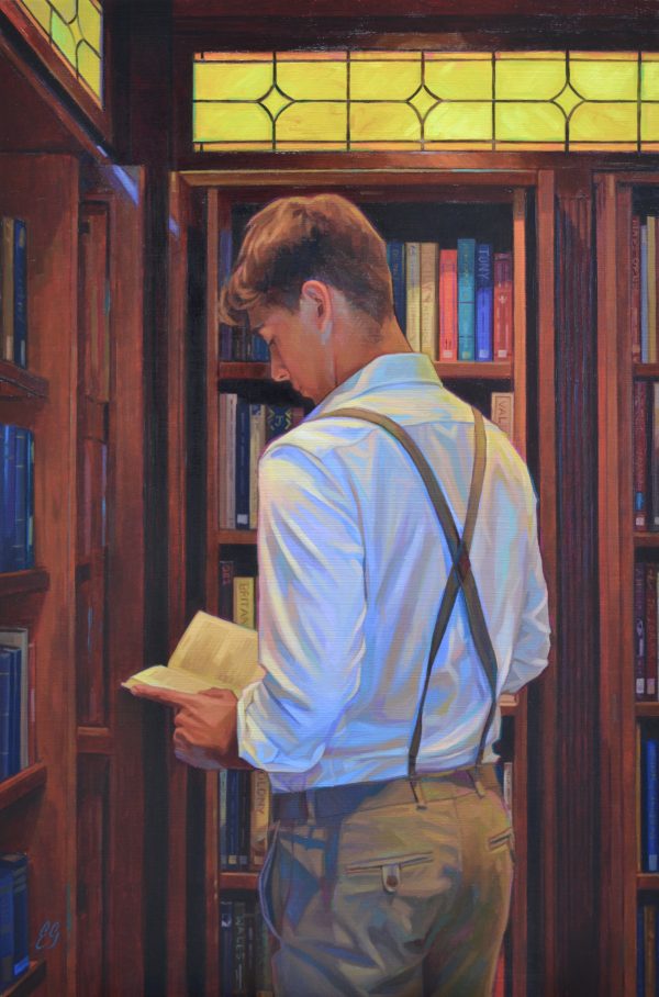 Among the Bookshelves Print - Image 2