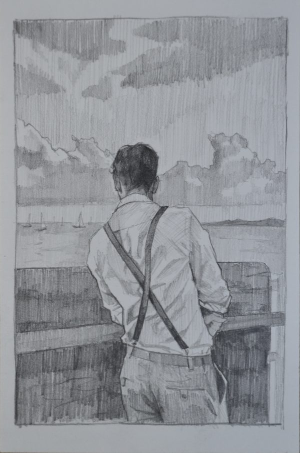 Braced for the Evening (Drawing) - Image 2